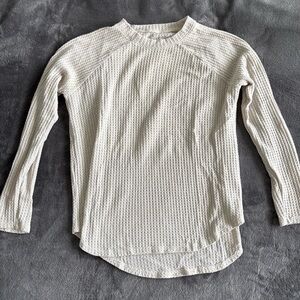 American Eagle Cream Waffle Knit Long Sleeve Top | Size XS - Fits M/L